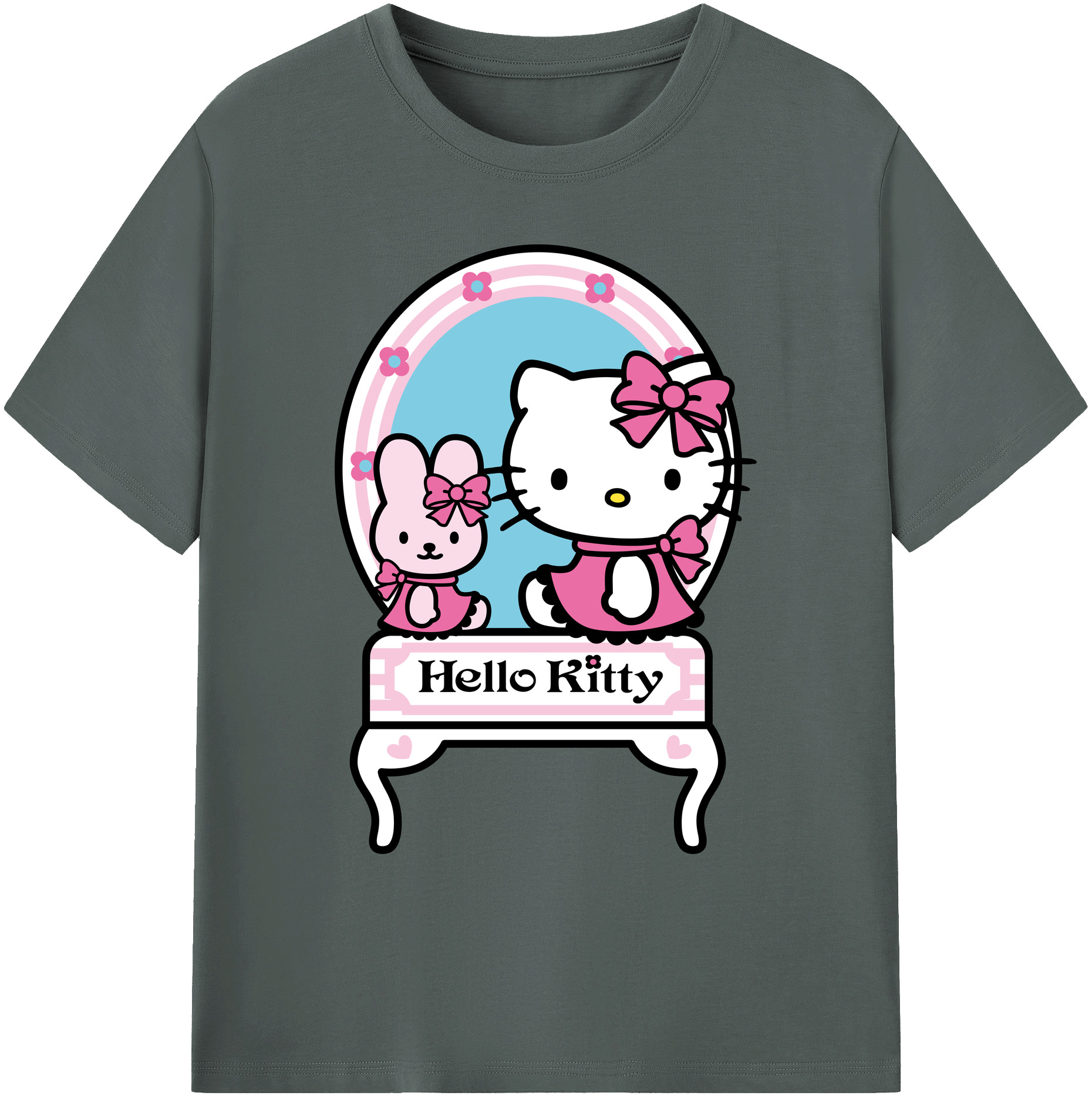 （画像用） Hello Kitty ハローキティ 綿100％ メンズ半袖Tシャツ｜肌触りやわらか＆通気性
